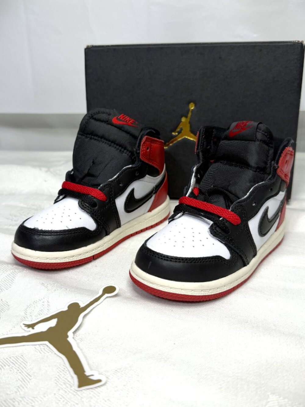 Nike Air Jordan 1 Retro High OG (TD) White/Black-Varsity Red Toddler Size 8C NIB - Picture 6 of 8